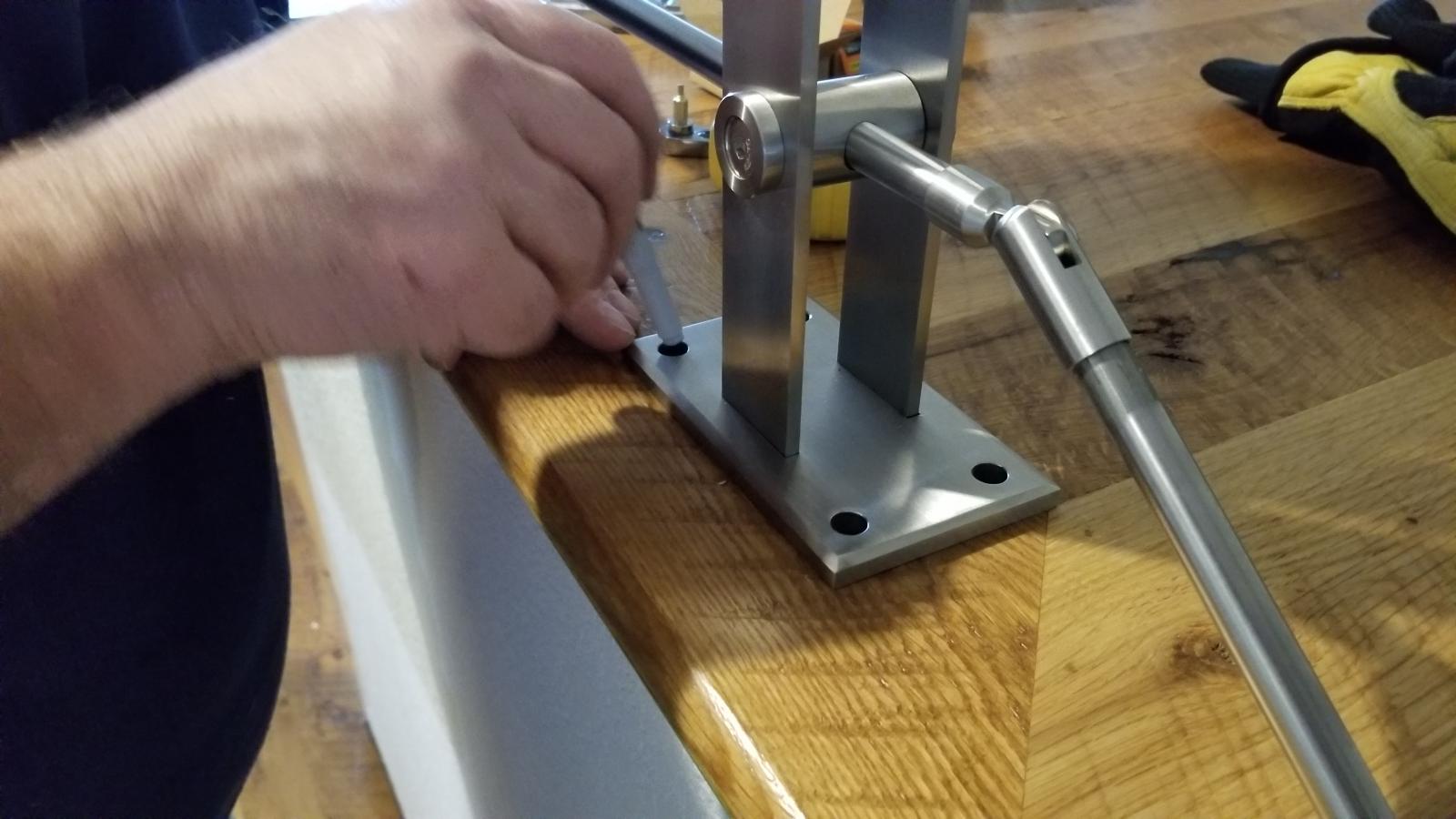 Stainless steel railing installation
